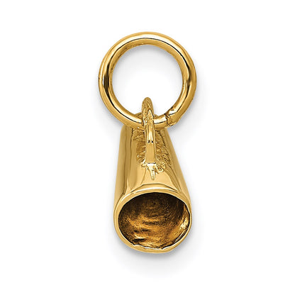 14K Yellow Gold 3D Megaphone Charm