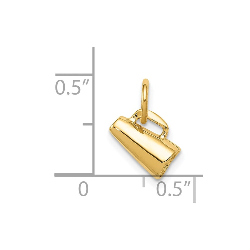 14K Yellow Gold 3D Megaphone Charm