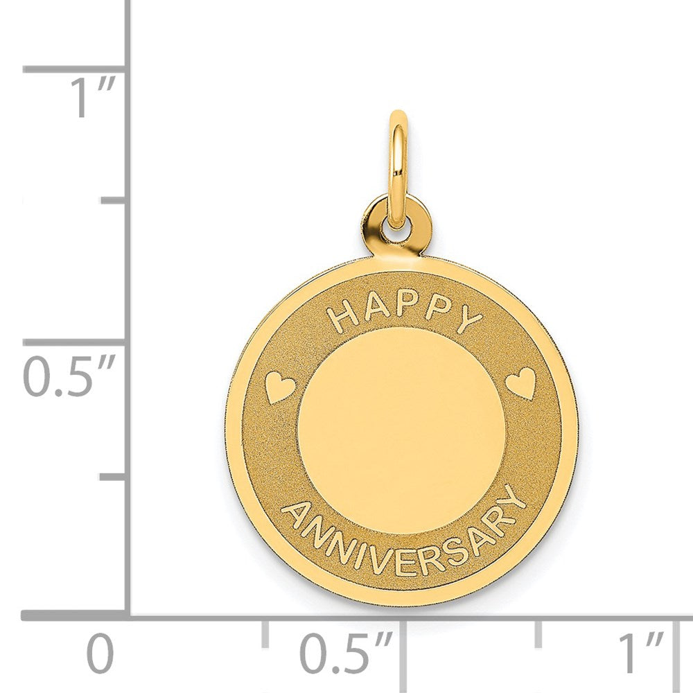 14K Yellow Gold Happy Anniversary Charm