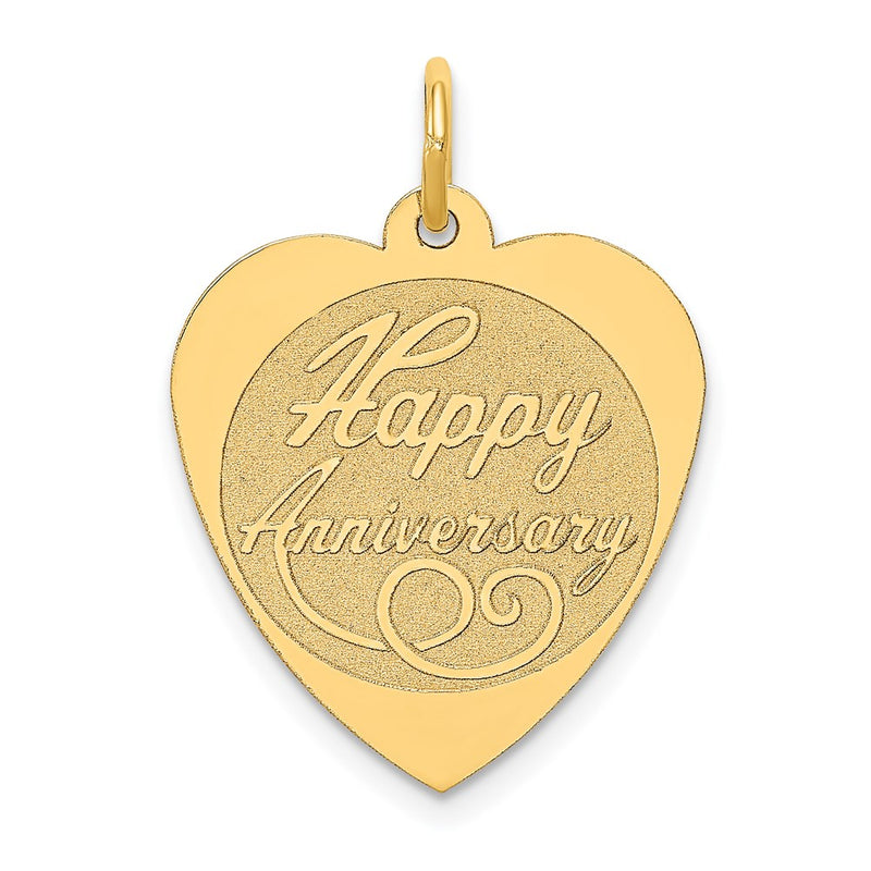 14k Yellow Gold 14K HAPPY ANNIVERSARY Heart Charm