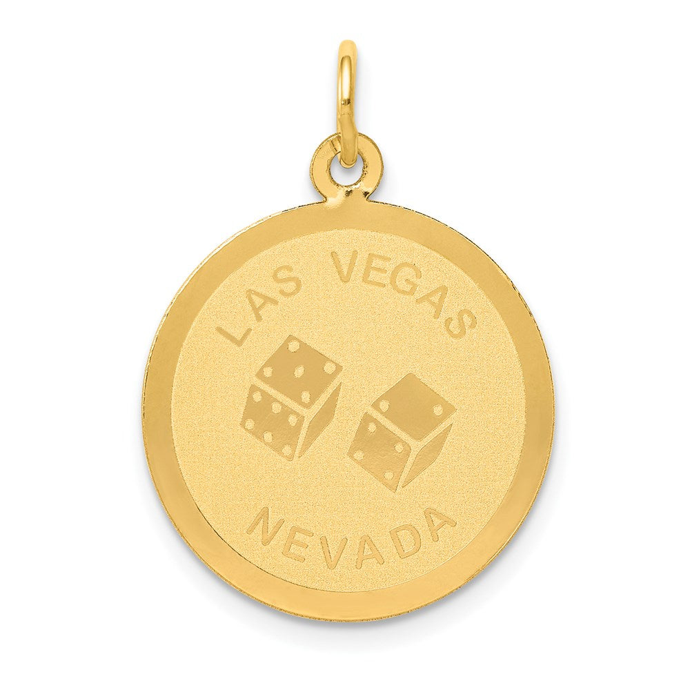 14k Yellow Gold 14k LAS VEGAS Disc Charm