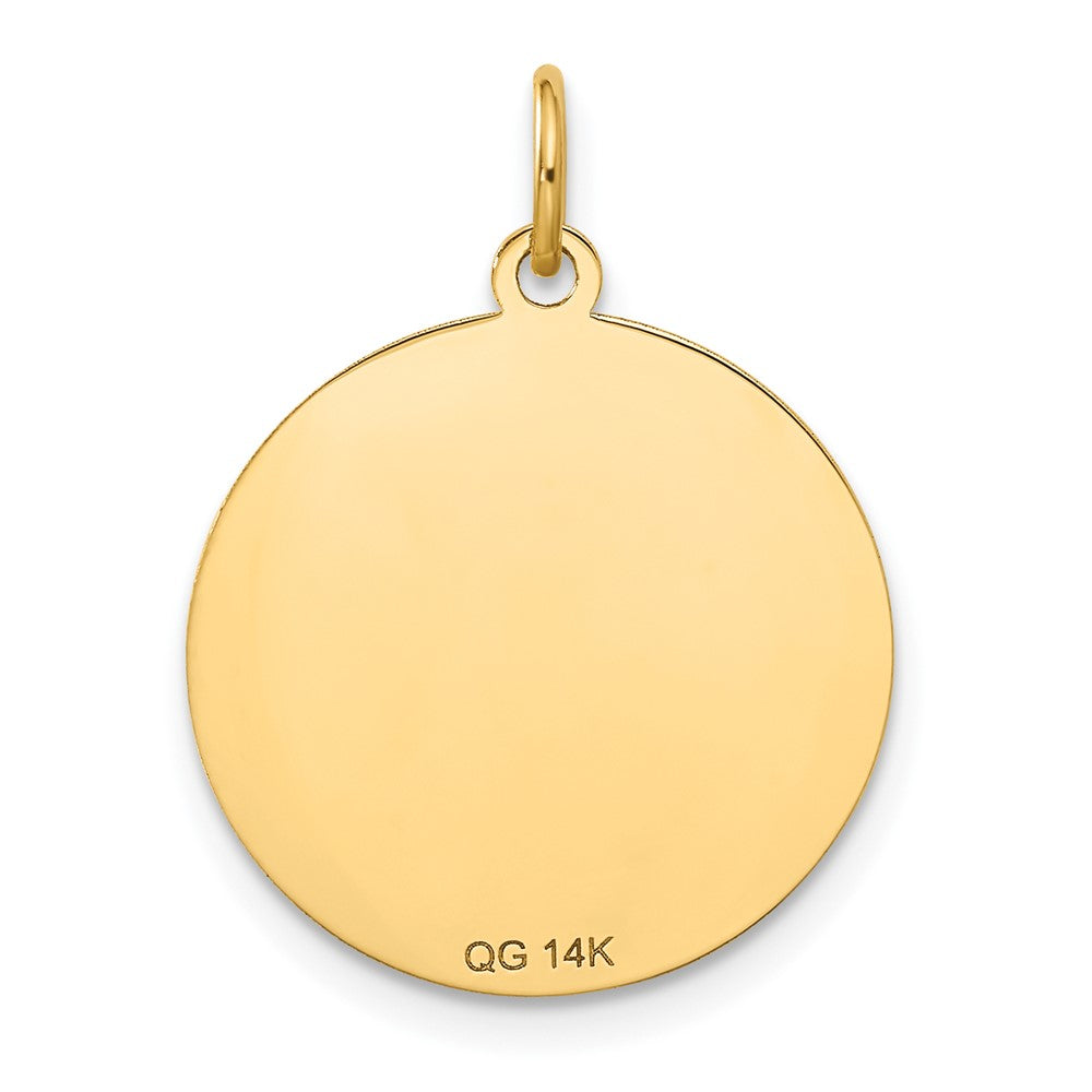 14K Yellow Gold Merry Christmas Disc Charm