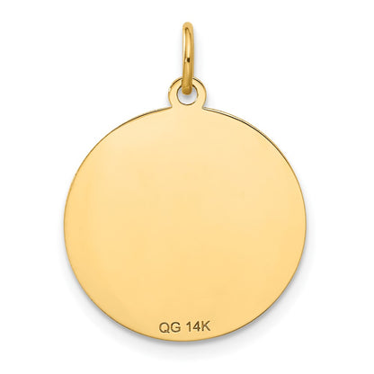 14K Yellow Gold Merry Christmas Disc Charm
