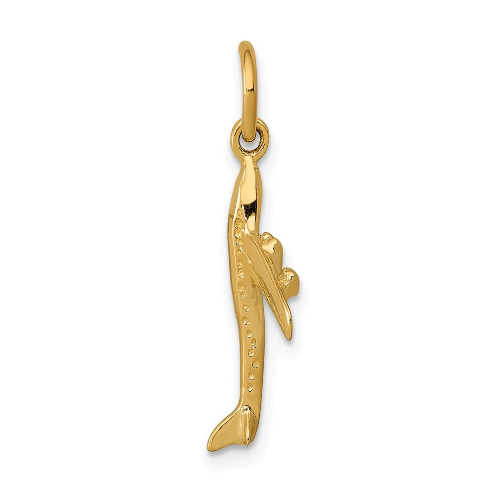 14K Yellow Gold 3D Jet Charm