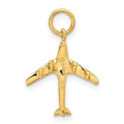 14K Yellow Gold 3D Jet Charm