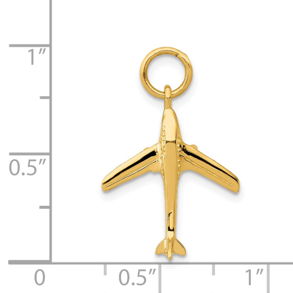 14K Yellow Gold 3D Jet Charm
