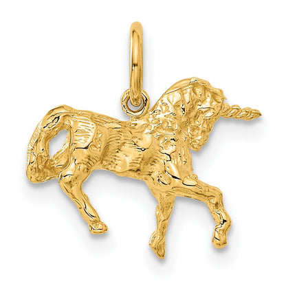 14K Yellow Gold Unicorn Charm