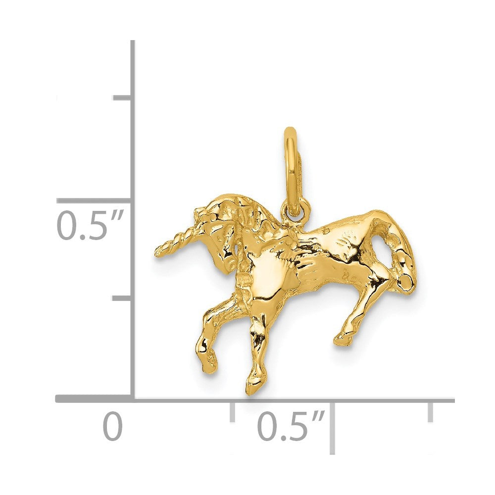 14K Yellow Gold Unicorn Charm