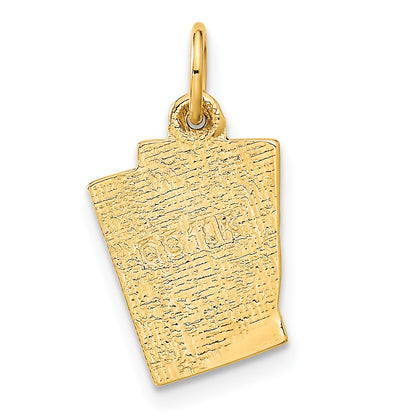 14k Yellow Gold 14k Enameled Blackjack Playing Cards Charm