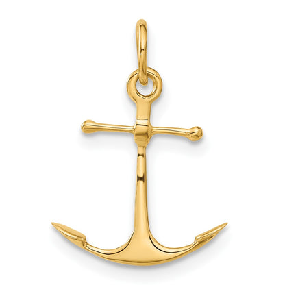 14k Yellow Gold 14K 3D Anchor Charm