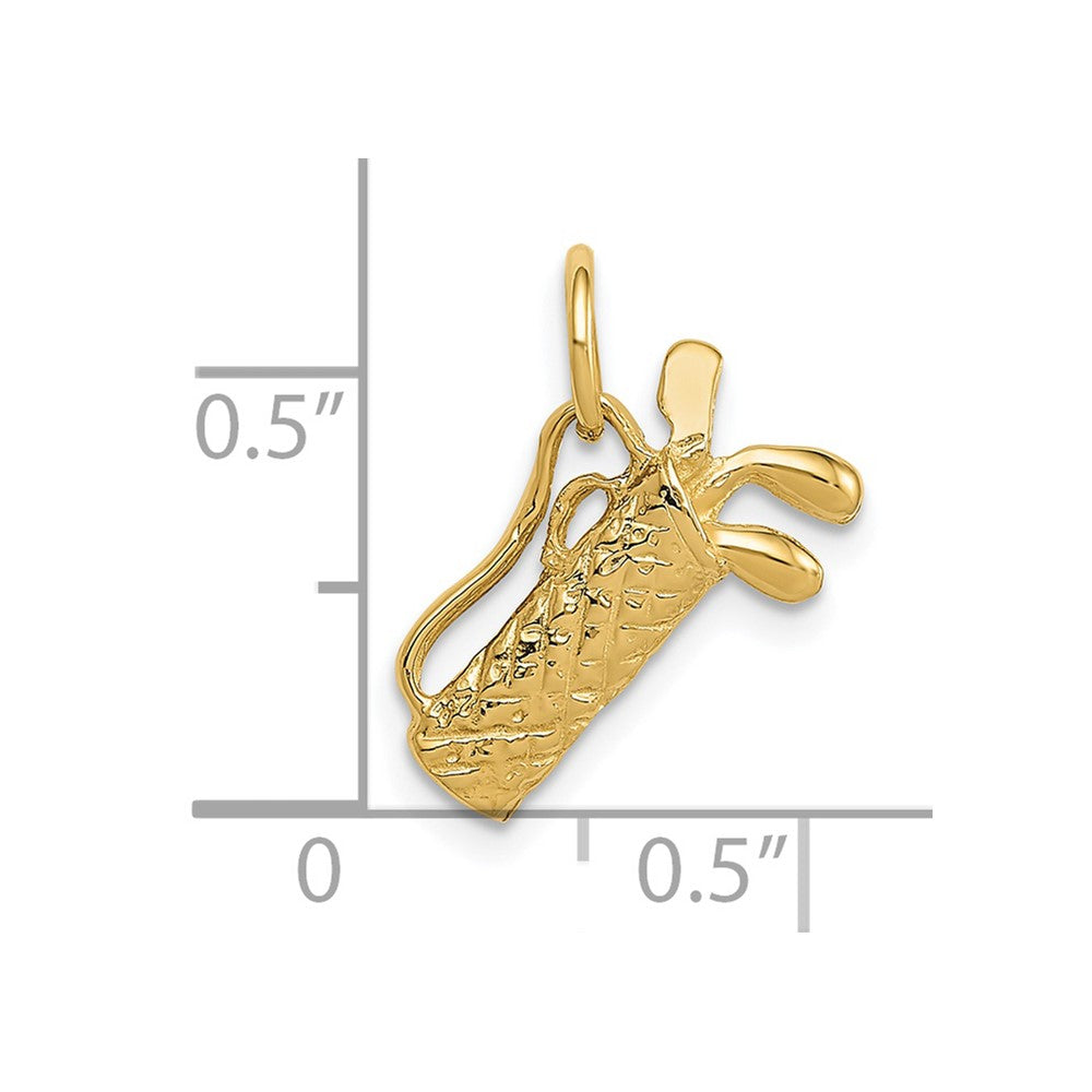 14k Yellow Gold 14k 3-D Golf Bag Charm
