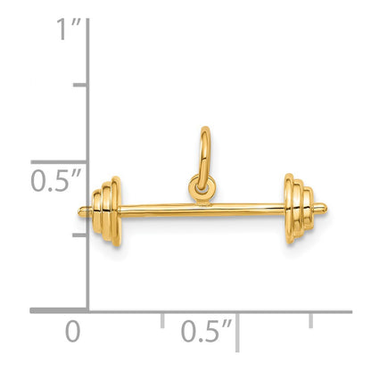 14k Yellow Gold 14K 3D Barbell Charm