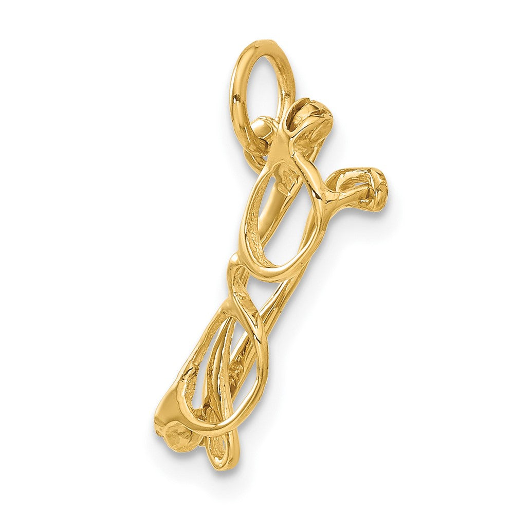 14k Yellow Gold 14k Moveable Glasses Charm