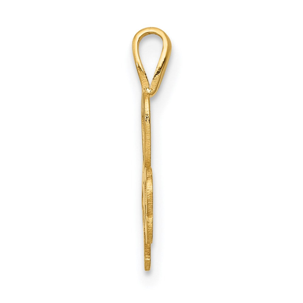 14k Yellow Gold 14k Heart Clover Charm