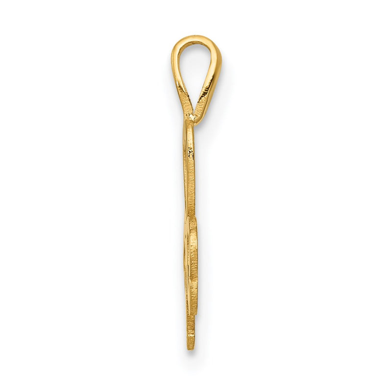 14k Yellow Gold 14k Heart Clover Charm