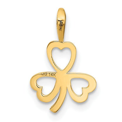 14k Yellow Gold 14k Heart Clover Charm
