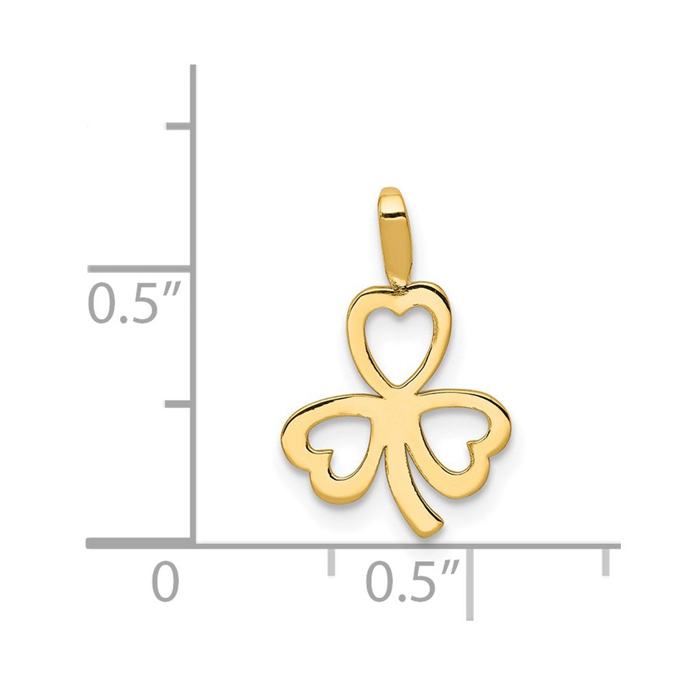 14k Yellow Gold 14k Heart Clover Charm