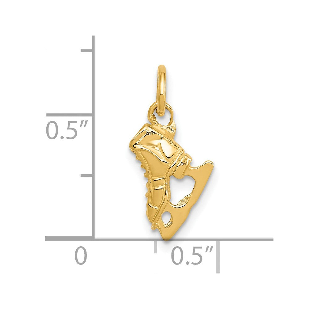 14k Yellow Gold 14K  3D Ice Skate Charm