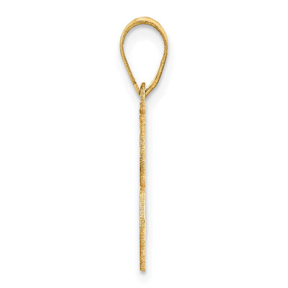 14k Yellow Gold 14k Polished Etched Number 3 Pendant