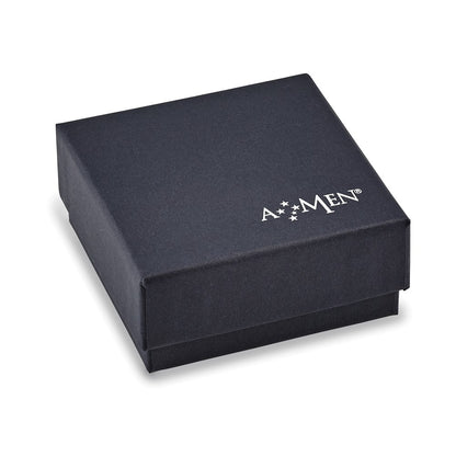 Stainless Steel Amen Lord'S Prayer Black Leather Wrap With Magnetic Clasp 22.25 Inch Bracelet