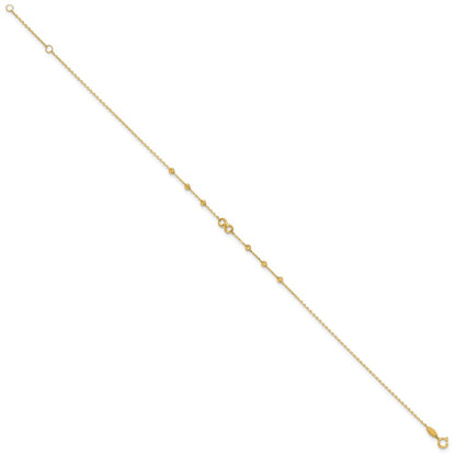 14K Yellow Gold Infinity Symbol 10in Plus 1in Ext. Anklet