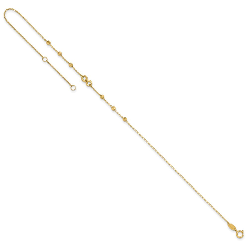 14K Yellow Gold Infinity Symbol 10in Plus 1in Ext. Anklet