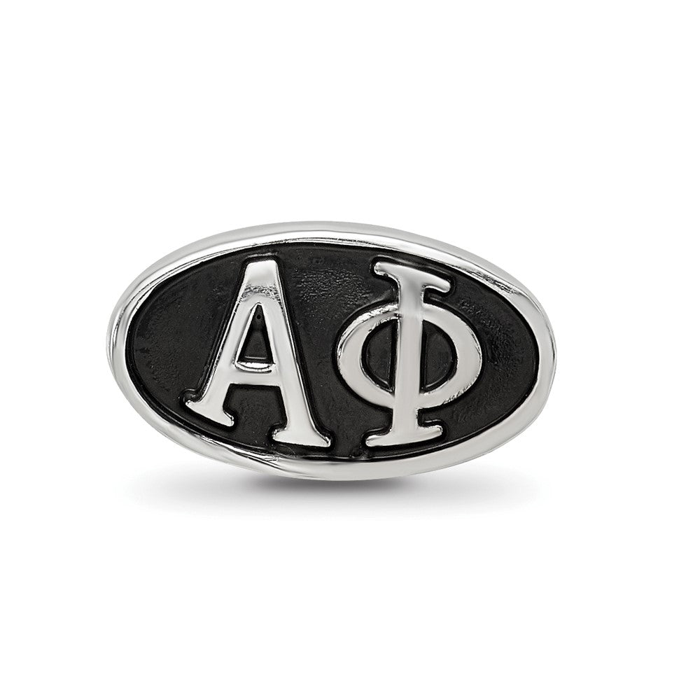 Sterling Silver Logoart Alpha Phi Oval Greek Letters Bead