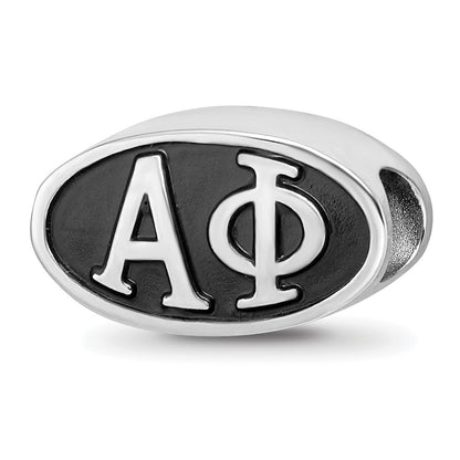 Sterling Silver Logoart Alpha Phi Oval Greek Letters Bead