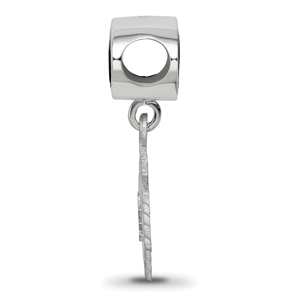 Sterling Silver Logoart Alpha Phi Oval with Ivy Leaf Dangle Bead