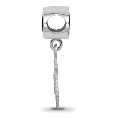 Sterling Silver Logoart Alpha Phi Oval with Ivy Leaf Dangle Bead