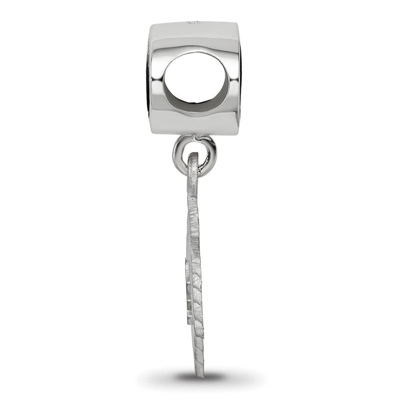 Sterling Silver Logoart Alpha Phi Oval with Ivy Leaf Dangle Bead