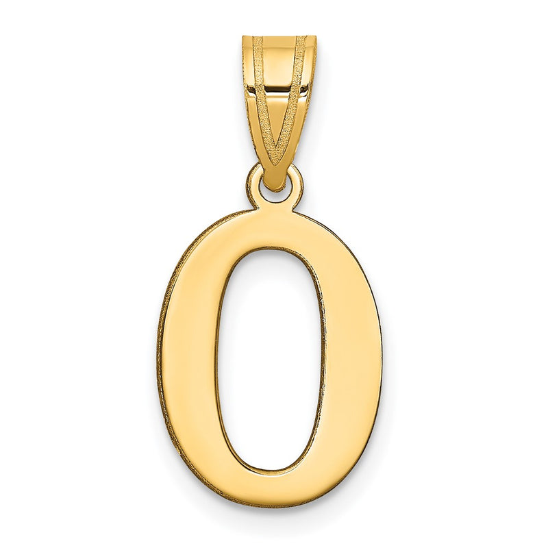 14K Yellow Gold Polished Number 0 Pendant