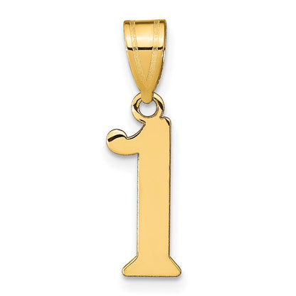 14K Yellow Gold Polished Number 1 Pendant
