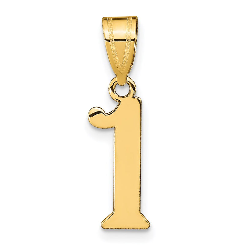 14K Yellow Gold Polished Number 1 Pendant