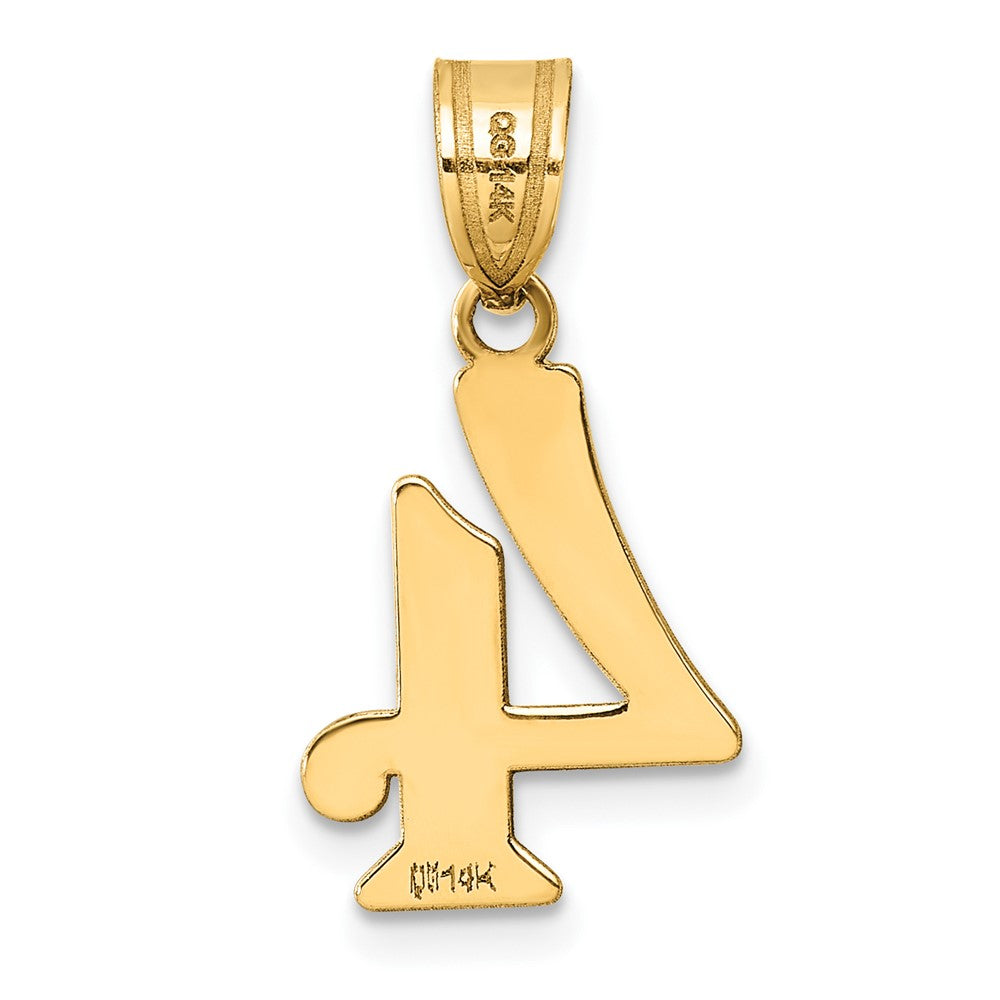 14K Yellow Gold Polished Number 04 Pendant