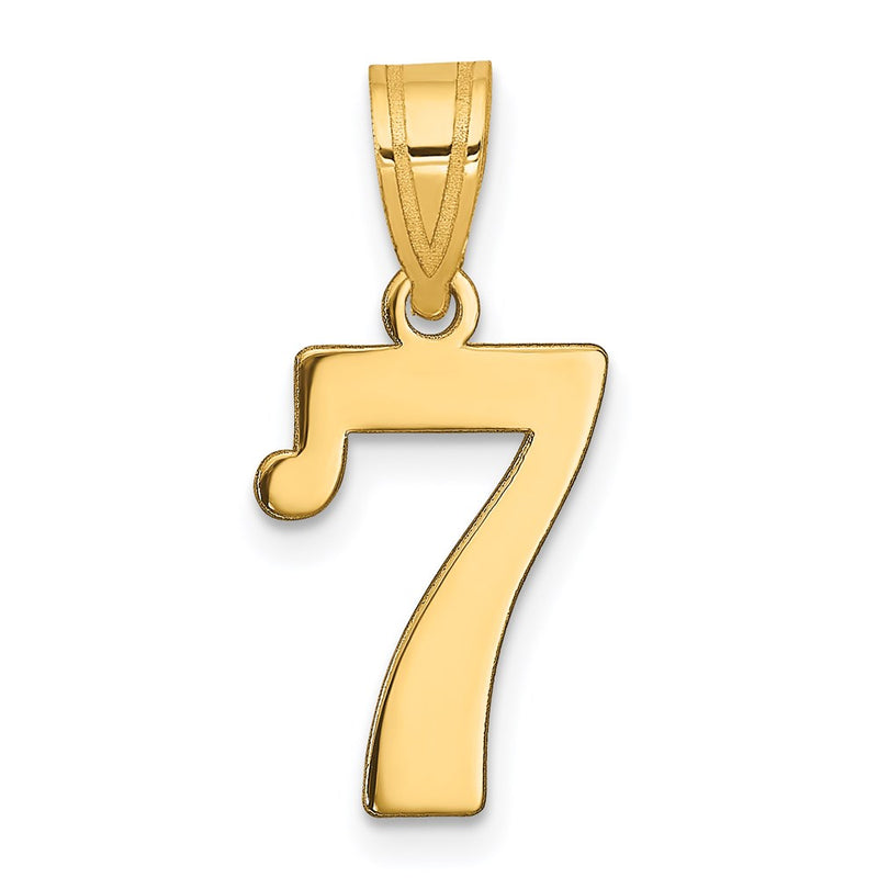 14K Yellow Gold Polished Number 7 Pendant