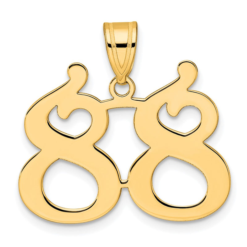 14K Yellow Gold Polished Number 00 Pendant