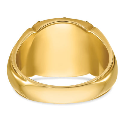 10K Yellow Gold Ibgoodman Men'S Polished And Textured With Multi-Color Enamel Knights Templar Masonic Ring