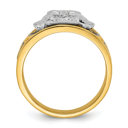 10K Two-Tone Ibgoodman Men'S Polished And Textured 32Nd Degree Scottish Rite Masonic Ring Mounting