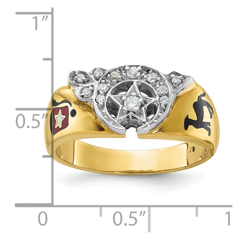 10K Two-Tone Ibgoodman Men'S Polished Masonic Shriner'S Ring Mounting