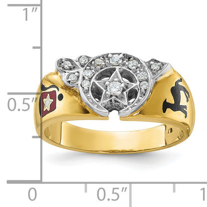 10K Two-Tone Ibgoodman Men'S Polished Masonic Shriner'S Ring Mounting