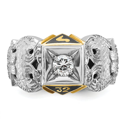 10K Two-Tone Ibgoodman Men'S Polished And Textured 32Nd Degree Scottish Rite Masonic Ring Mounting