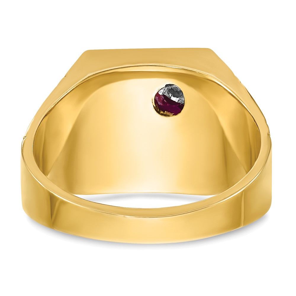10K Two-Tone Ibgoodman Men'S Polished And Textured Blue Lodge Master Masonic Ring Mounting