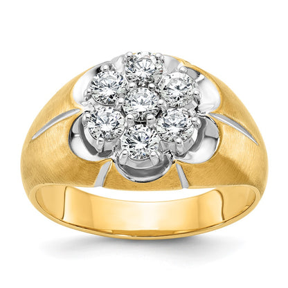14k Two-Tone 1 Ct. Lab Grown Diamond VS/SI+ G+ Men's Cluster Ring