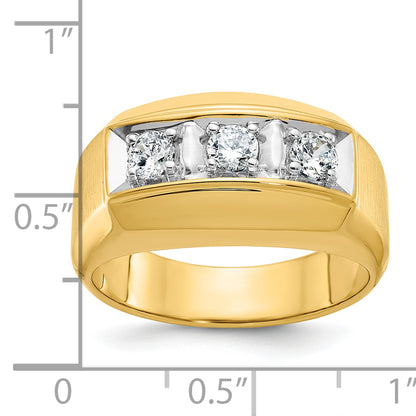 14k Two-tone Gold Men's 1/2 carat Diamond Complete Ring