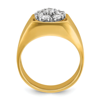 10K Two-Tone Ibgoodman Men'S Polished And Satin Round Cluster Ring Mounting