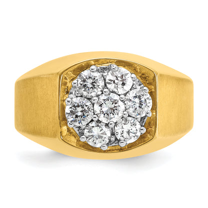 10K Two-Tone Ibgoodman Men'S Polished And Satin Round Cluster Ring Mounting