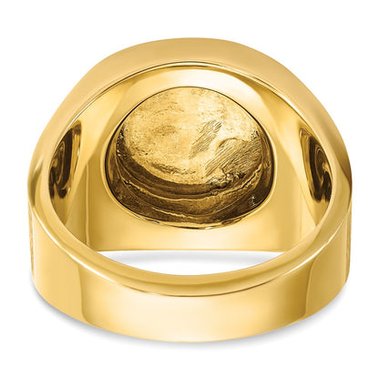 14k Two-tone Gold Men's Polished and Satin 2 carat Diamond Complete Ring