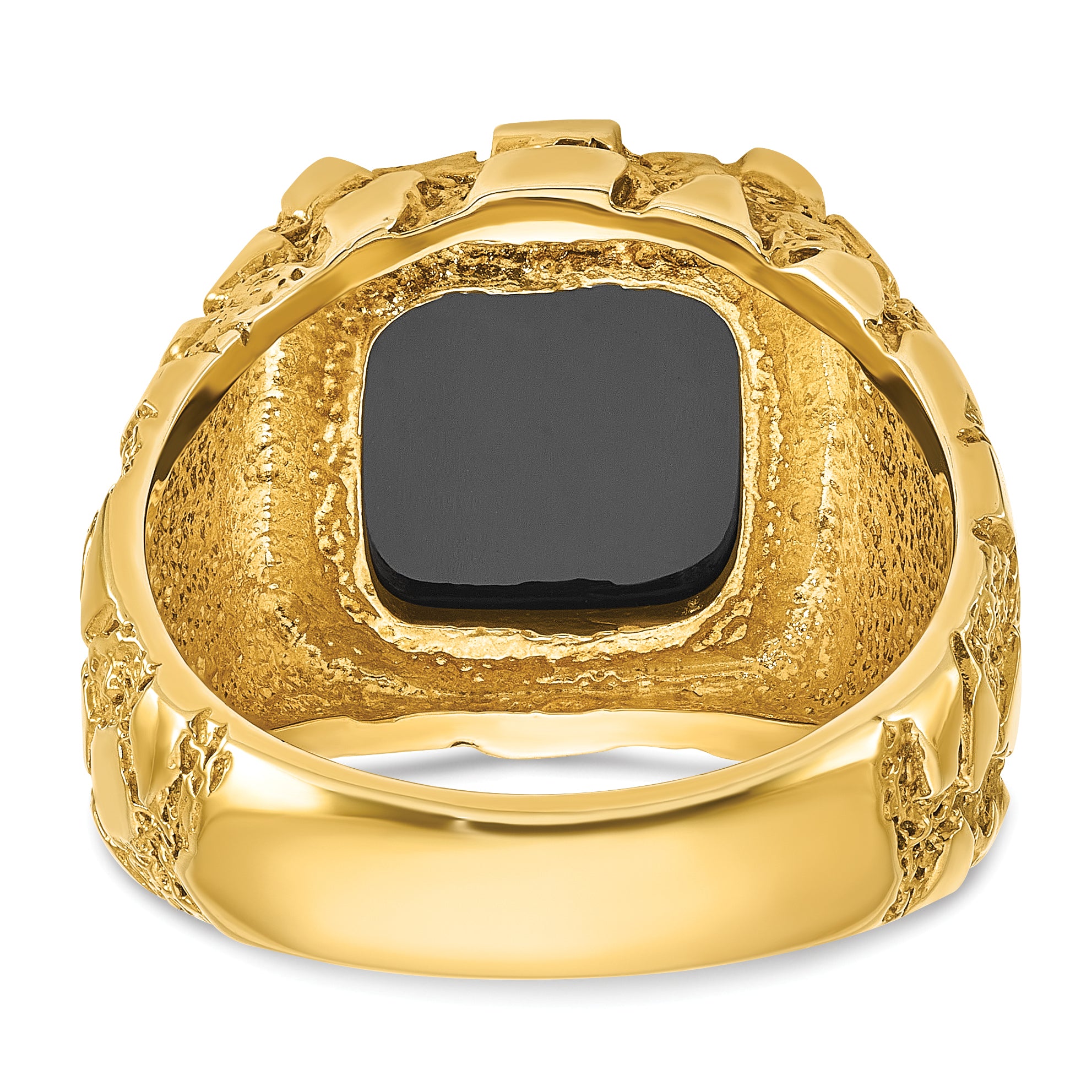 10K Yellow Gold Ibgoodman Men'S Onyx Nugget Complete Ring