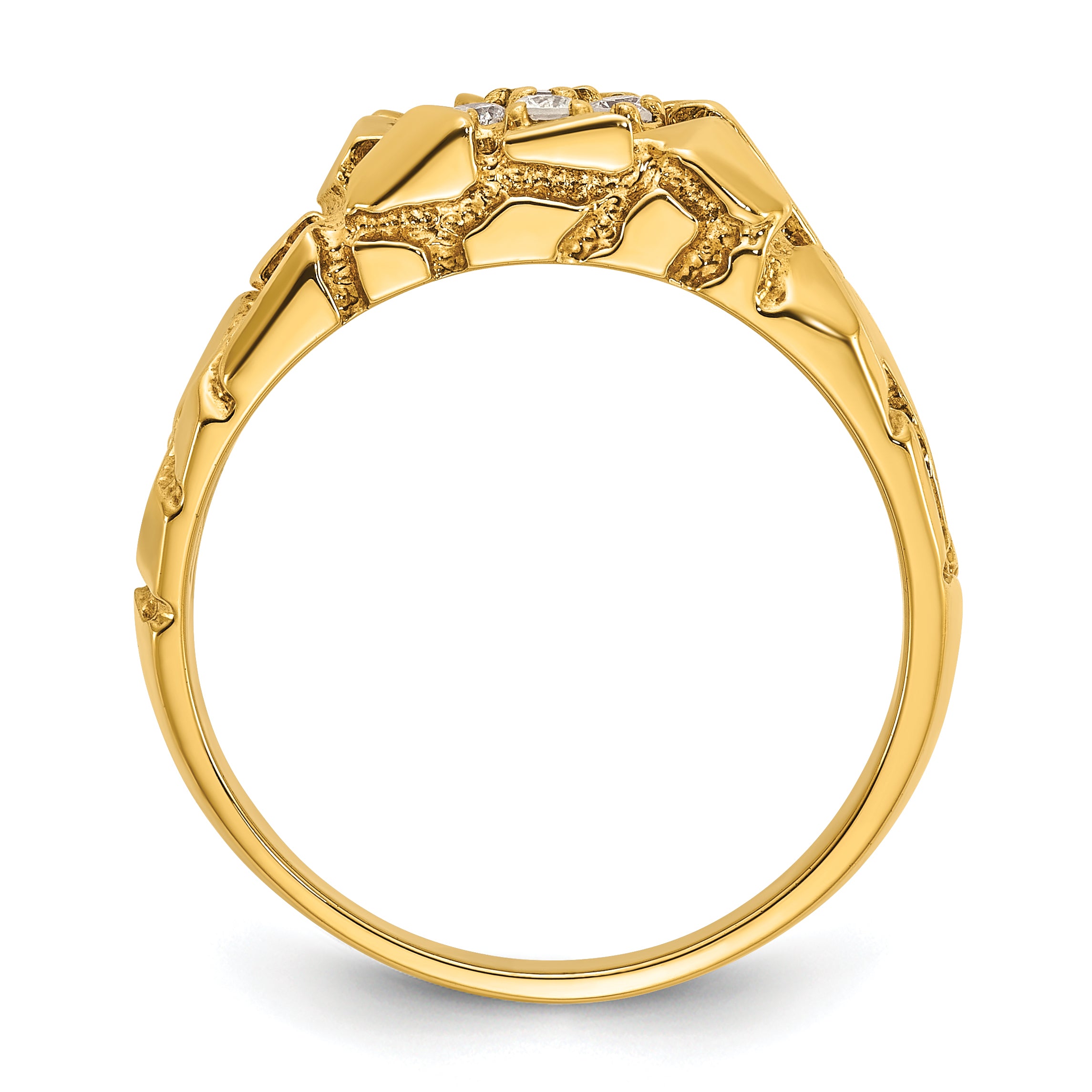 14k Yellow Gold 1/4 Ct. Lab Grown Diamond VS/SI+ G+ Men's Cluster Nugget Ring